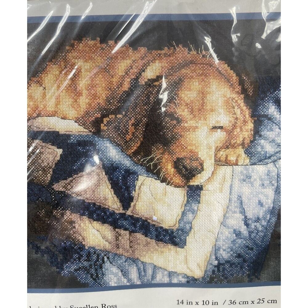 Dimensions Stamped Cross Stitch Kit‎ 14"X10"-Snooze by Sueellen Ross Dog